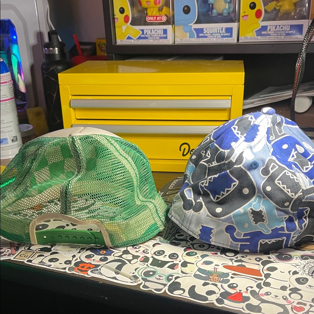 Green and Blue Graphic Domo Caps - Picture 2 of 3